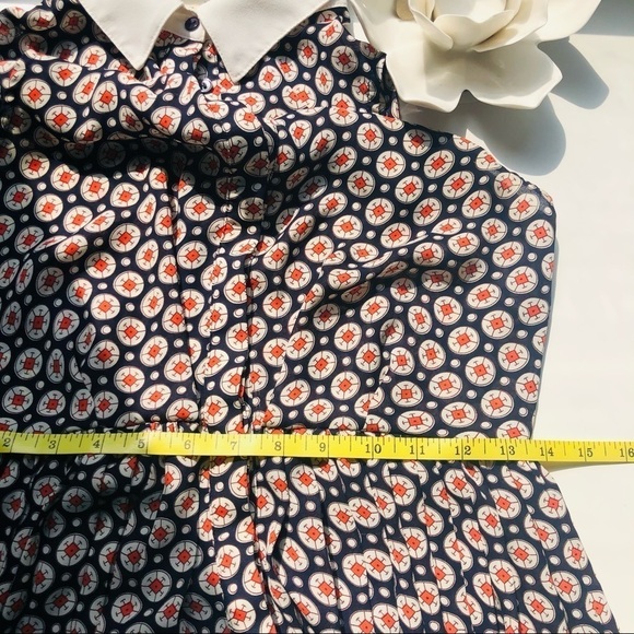 Maison Jules Printed Pleaded Buttons Down Dress S - Picture 13 of 16